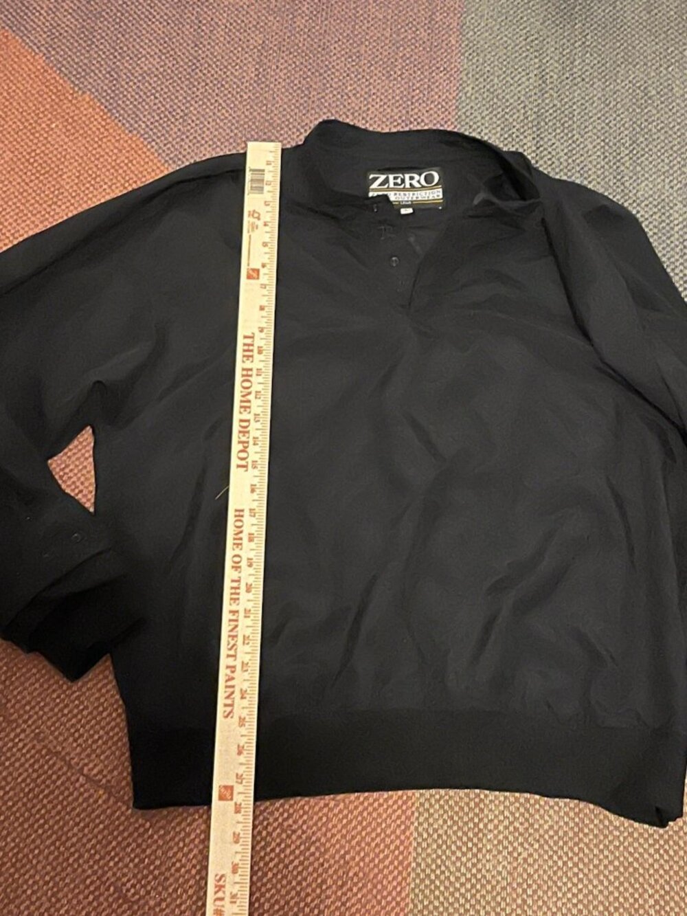 Zero Restriction Golf Adult Men Pullover Jacket L Black Snap Button Made In USA